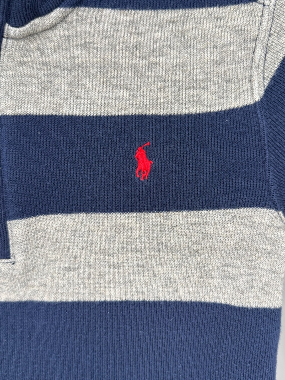 Polo Ralph Lauren Boys Quarter Zip Sweater Striped Pullover Preppy Classic Sz 5‎ - Picture 4 of 12